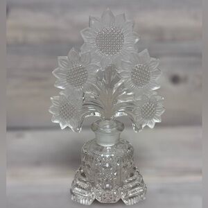 Vintage IRICE Perfume Bottle by Imperial Glass with Sunflower Stopper